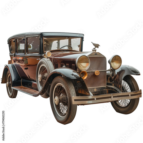 antique old car isolated on transparent background