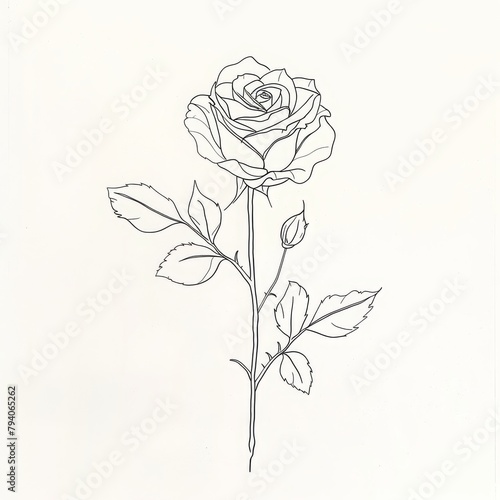 coloring pages or books for children, Cute and funny coloring page, simple cartoon illustration, outline picture for coloring kid book, illustration of rose