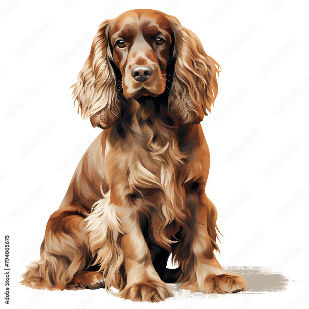 clipart cocker spaniel sitting сreated with Generative Ai clipart cocker spaniel sitting сreated with Generative Ai