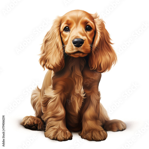 clipart cocker spaniel sitting сreated with Generative Ai