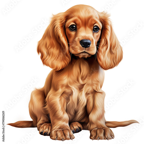 clipart cocker spaniel sitting сreated with Generative Ai