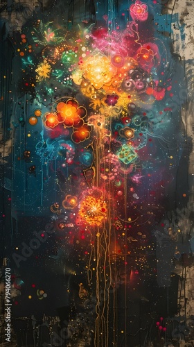 Subatomic Mysteries Exploding in Cosmic Graffiti Art