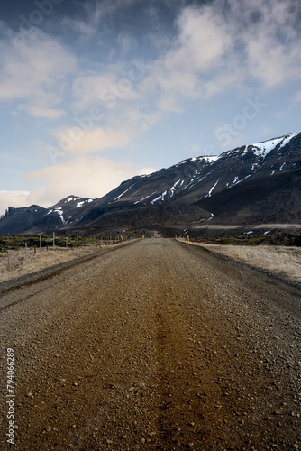 Empty dirt road across Icelandic highlands 1