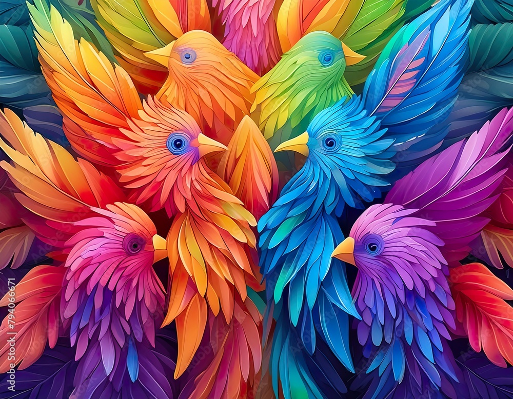 Obraz premium Colorful birds