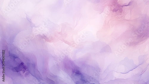 Watercolor purple background. Abstract background in purple tones watercolor texture for cards, cover, flyers, poster, banner or wallpaper. Pastel color watercolour banner.