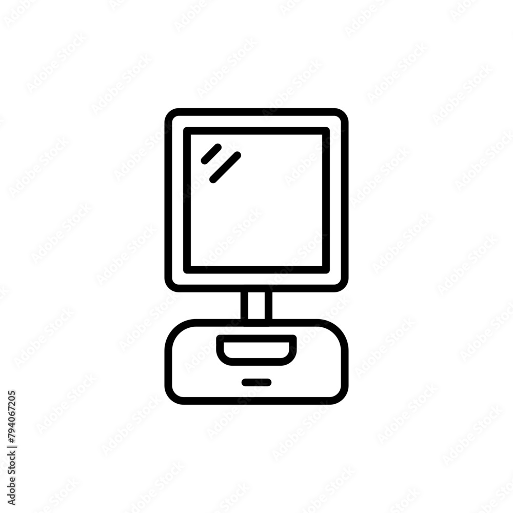 Retro computer outline icons, minimalist vector illustration ,simple transparent graphic element .Isolated on white background Retro computer outline icons, minimalist vector illustration ,simple transparent graphic element .Isolated on white background