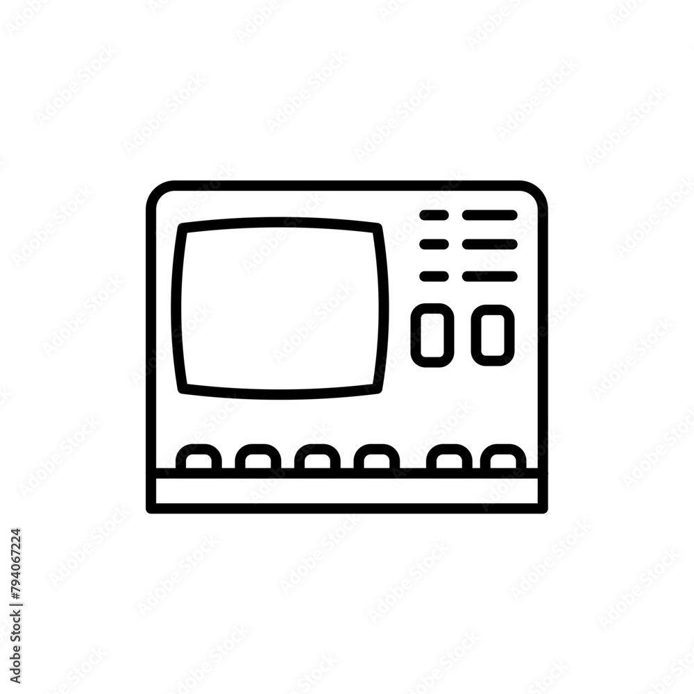 Retro computer outline icons, minimalist vector illustration ,simple transparent graphic element .Isolated on white background Retro computer outline icons, minimalist vector illustration ,simple transparent graphic element .Isolated on white background