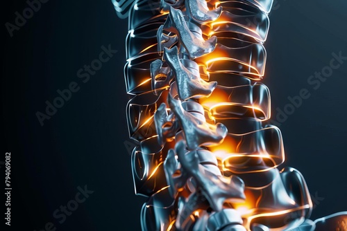 human spine anatomy in 3d medical concept illustration