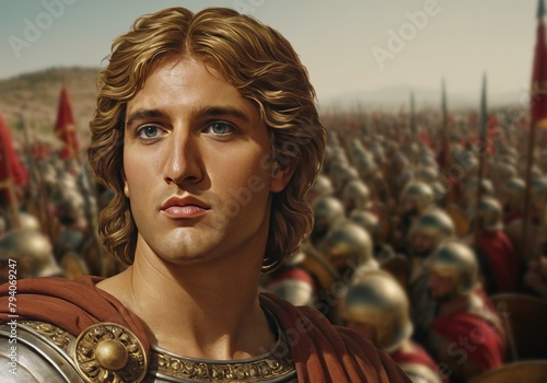 Alexander the Great was a Macedonian king who conquered a vast empire that stretched from Greece to India. He is considered one of the greatest military commanders in history photo
