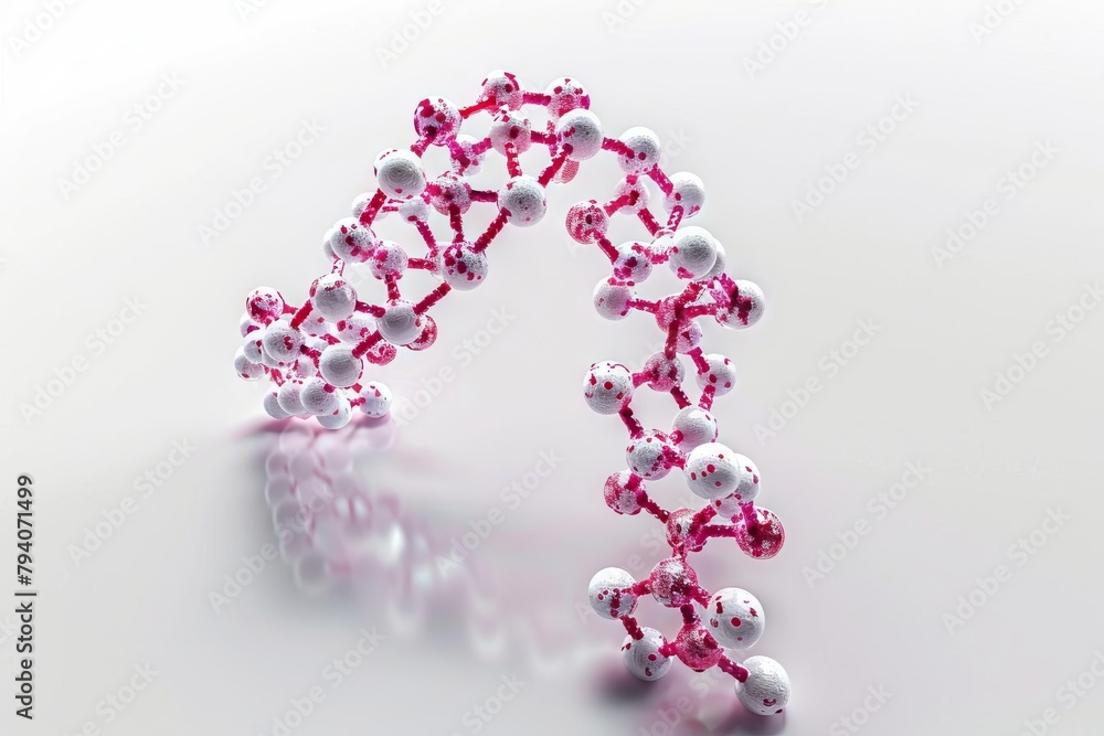 isolated dna genome structure on clean white background 3d rendering of biochemistry concept