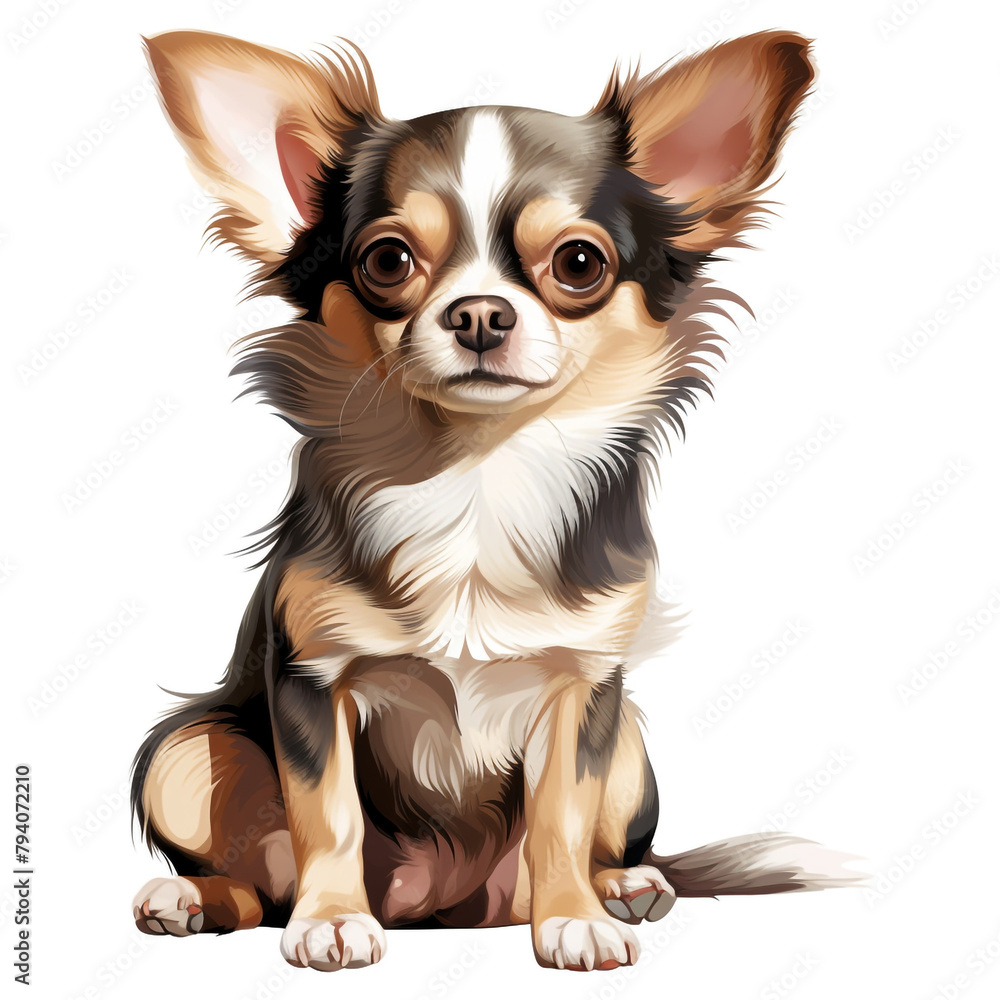 Fototapeta premium clipart chihuahua sitting сreated with Generative Ai
