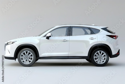 luxurious pearl white crossover suv on spotless white background premium city vehicle 3d rendering photo