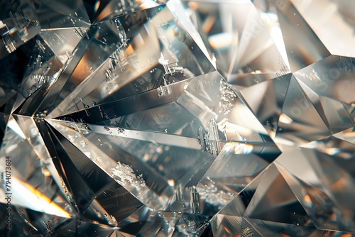 macro view of brilliant cut diamond surface luxurious gemstone texture closeup