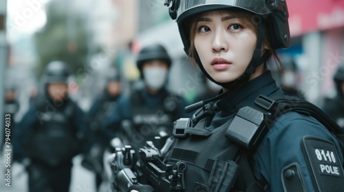 South Korean Army Female military sergeant uniform. SWAT uniform