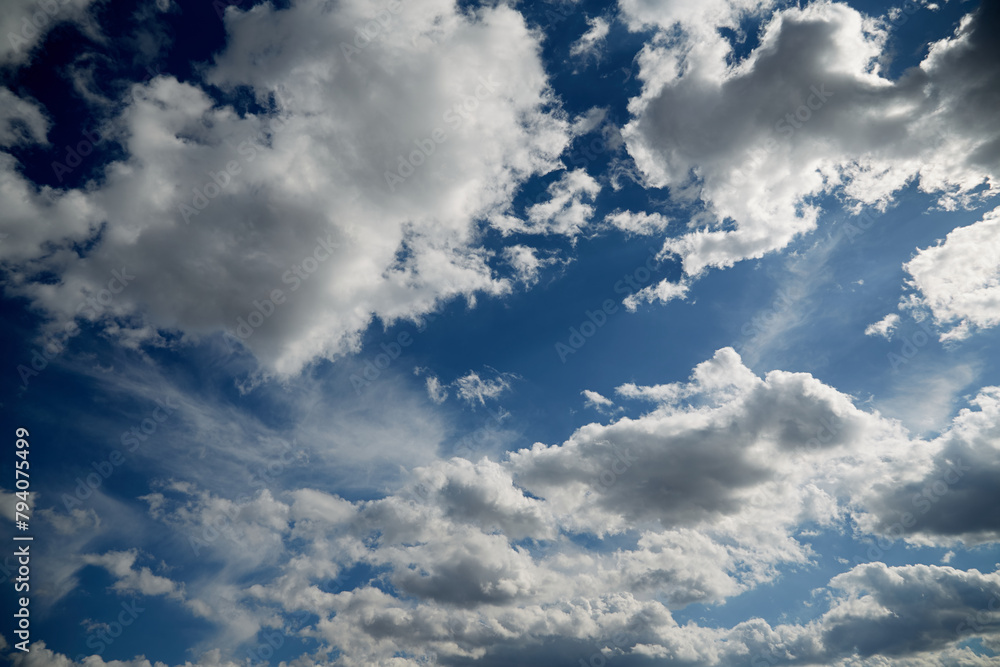 Blue sky with clouds, depth of the sky, sky with clouds background Blue sky with clouds, depth of the sky, sky with clouds background