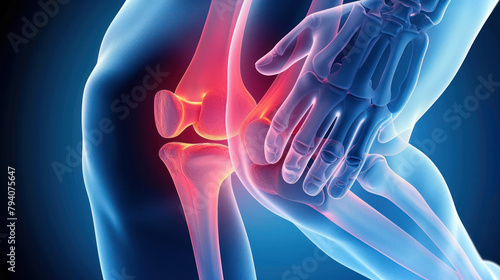 The Knee Joint Highlighted in Red