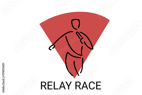 Relay race sport vector line icon. practice relay race. sport pictogram, vector illustration.
