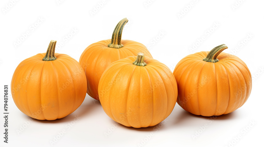 Pumpkins alone against a stark white background Pumpkins alone against a stark white background