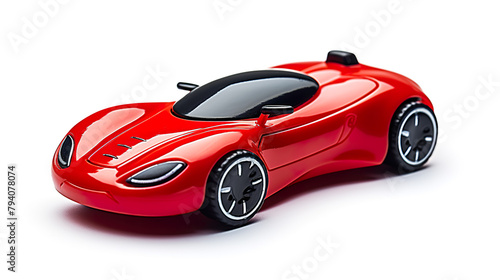 Toy car with remote control, isolated on a white background