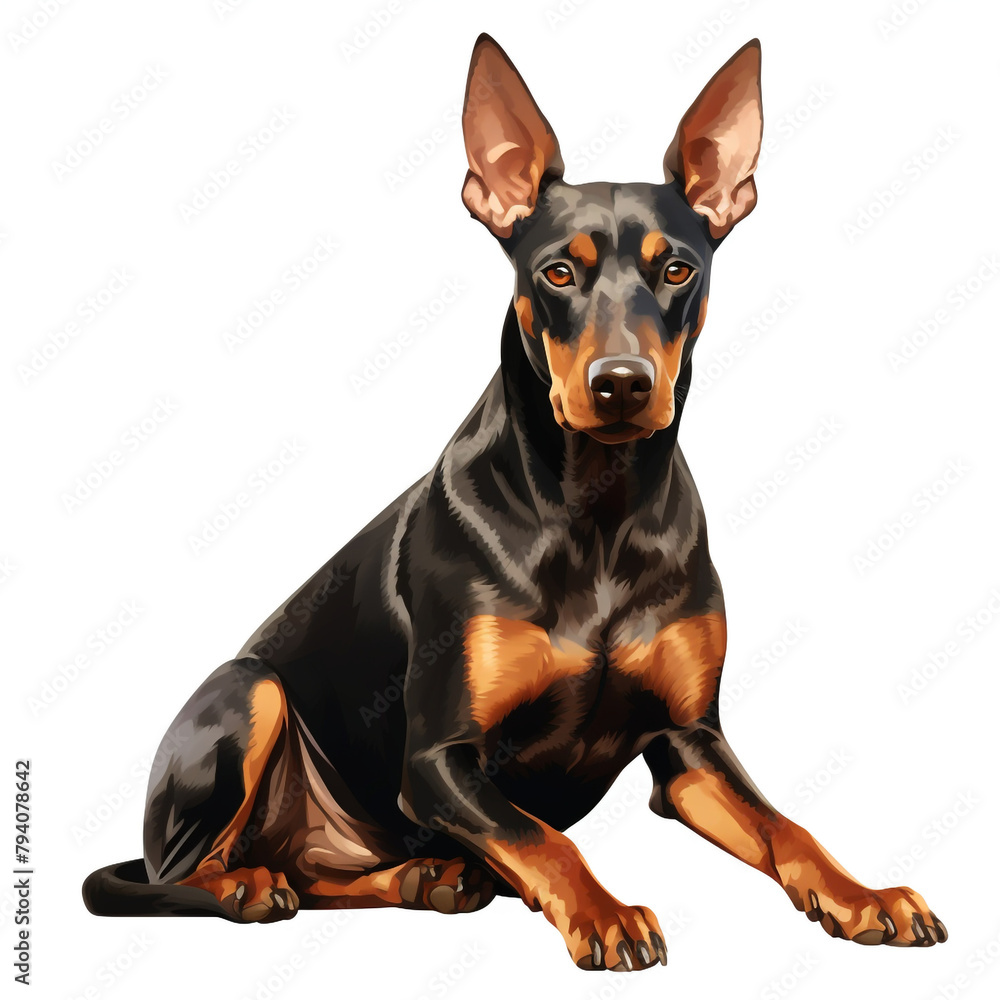 clipart dobermann pinscher sitting сreated with Generative Ai clipart dobermann pinscher sitting сreated with Generative Ai