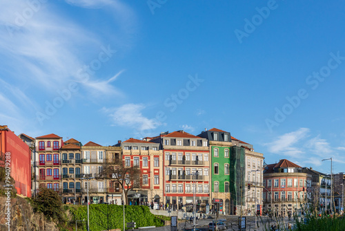 Porto, Portugal - 03192024: Picturesque, colorful buildings in Porto