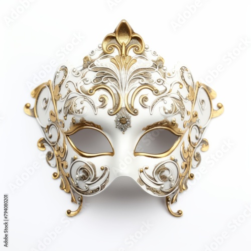 Venetian Carnival Mask Isolated on White Background