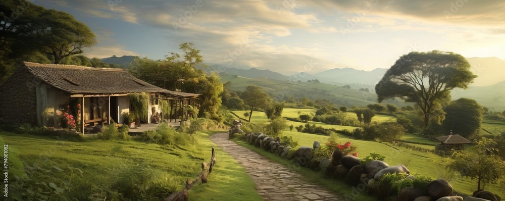 Charming mountain retreat in a quaint village, with uninterrupted views and cows grazing in lush green fields