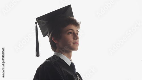 portrait of a young man graduate in cap and gown