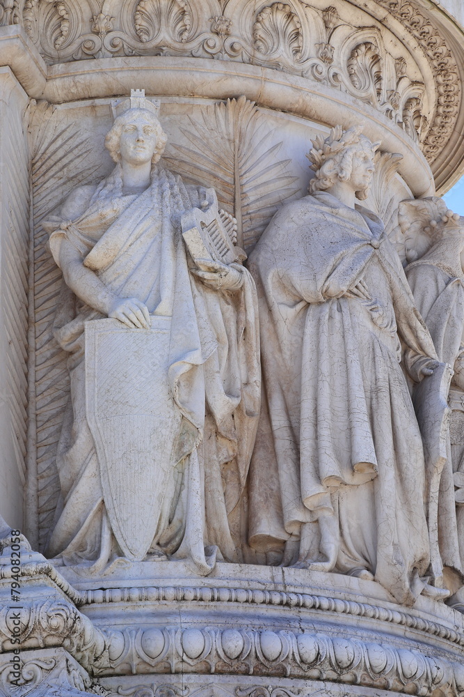 Sculpted Women Symbolizing Italian Cities at the Vittoriano in Rome, Italy