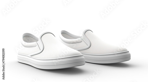 Fashionable slip-on sneakers for men and women, isolated on a white background