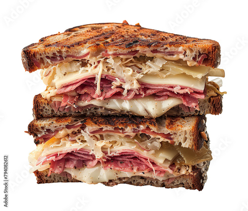 Classic reuben sandwich isolated on transparent background