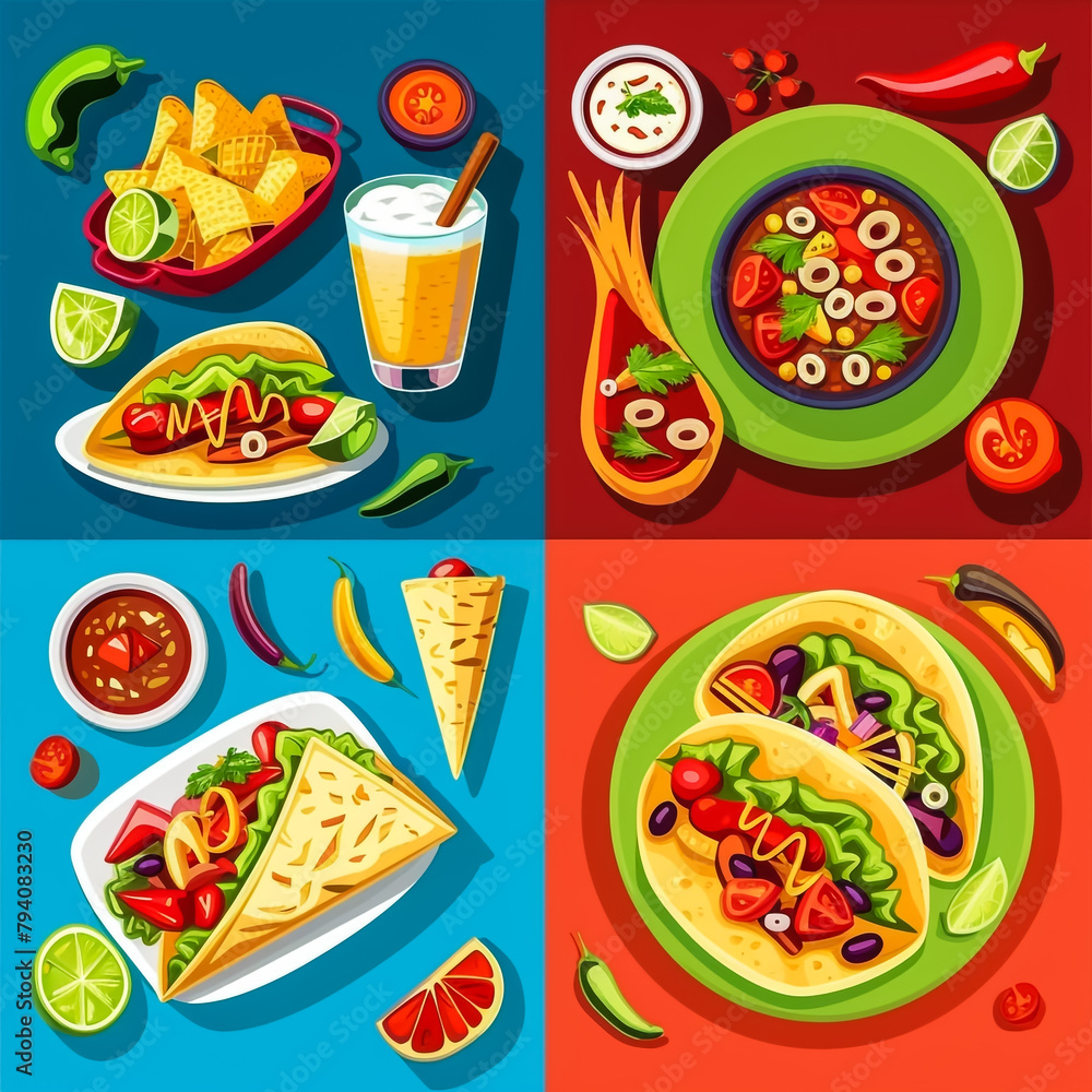 pattern with fruits and vegetables