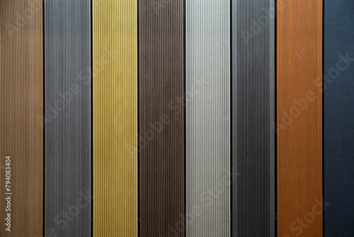Foto Multicolor wood plastic composite decking terracce board background