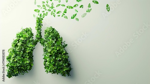 world no tobacco day concept lungs with fresh green leaves health care illustration photo