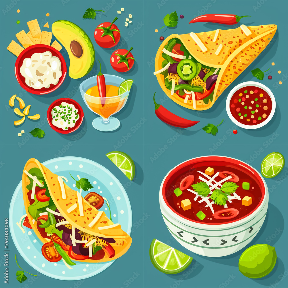 pattern with fruits and vegetables