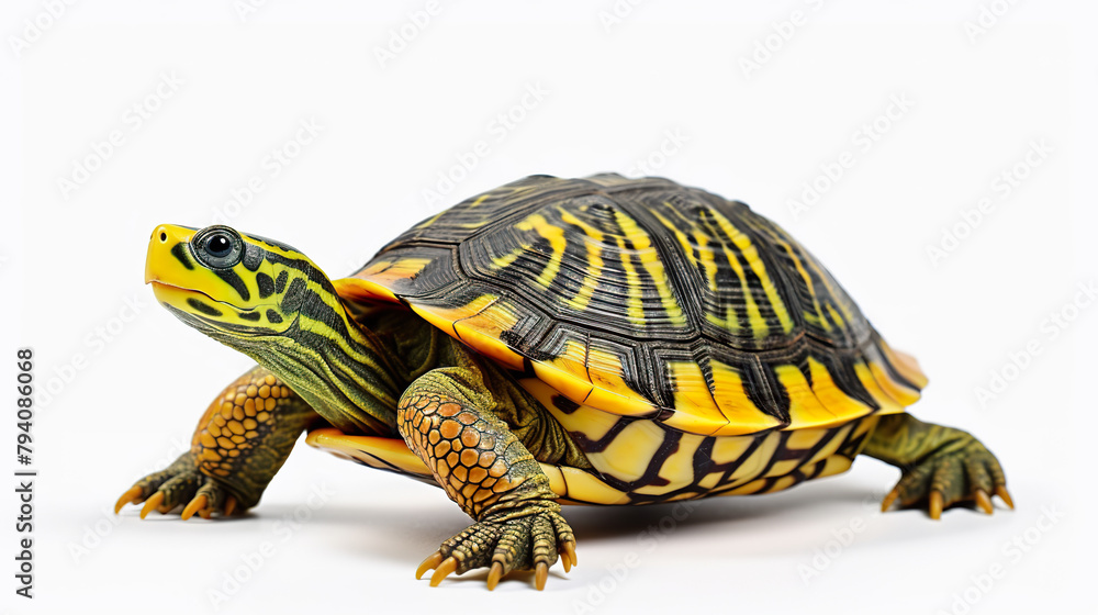 Fototapeta premium isolated remote-control turtle toy on a white background