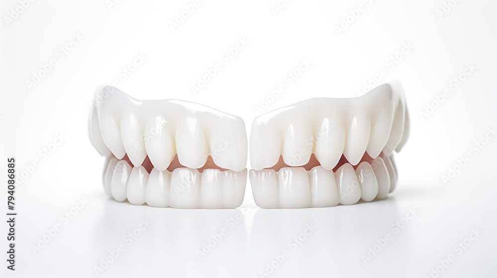 Fototapeta premium White teeth figures isolated on a white background