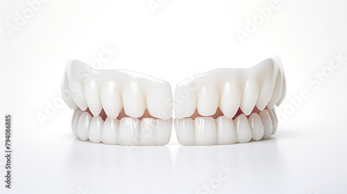 White teeth figures isolated on a white background