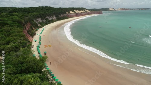 Aerial view of Baía dos Golfinhos (Dolphin Bay), Praia da Pipa - Tibau do Sul, Rio Grande do Norte, Brazil photo