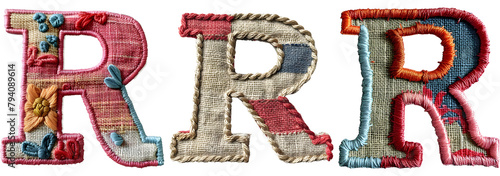 Creative Letter R Embroidery Artwork