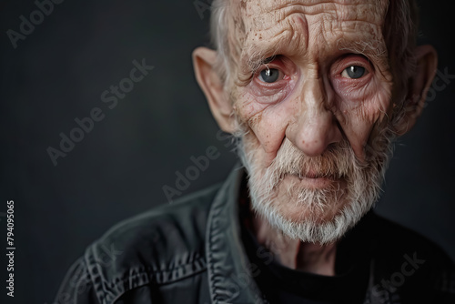 Portrait of emotion, Elderly man with expressive eyes, Telling stories without words, Deep connection photo
