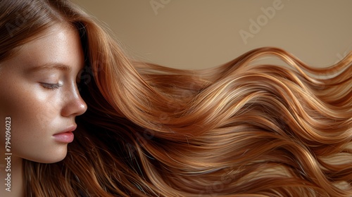 A beige background with lively hair.