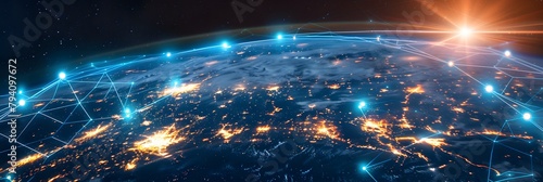 Digital world globe, concept of global network and connectivity on Earth, high speed data transfer and cyber technology, information exchange and international telecommunication