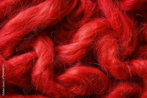 Red felting wool as background photo