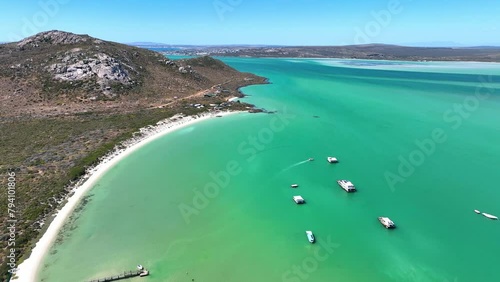 Aerial of the Langebaan Lagoon Marine Protected Area, West Coast National Park, Western Cape, South Africa, Africa photo