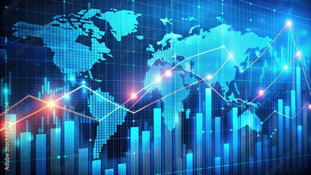 financial graph of stock market chart showing financial graph of stock market chart showing