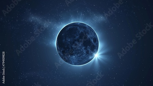 Eclipse  A vector illustration of a total solar eclipse  showing the moon completely covering the sun