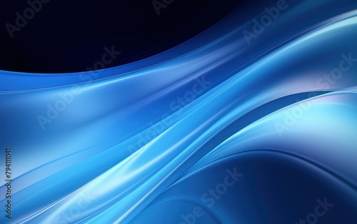 Abstract Blue Flowing Shapes