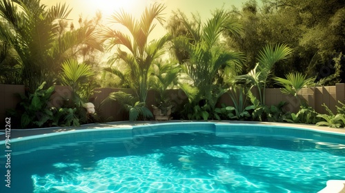 b Tropical oasis  A refreshing dip in a jungle paradise 