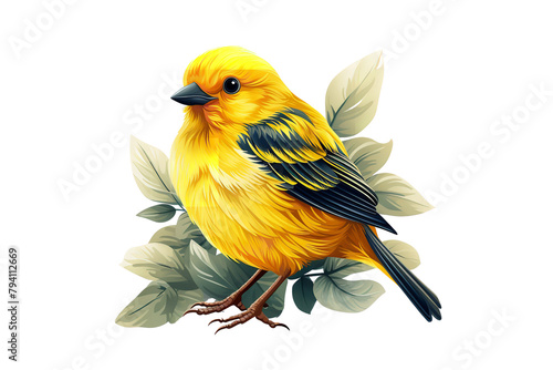 Canary bird cartoon illustration - Generative AI photo